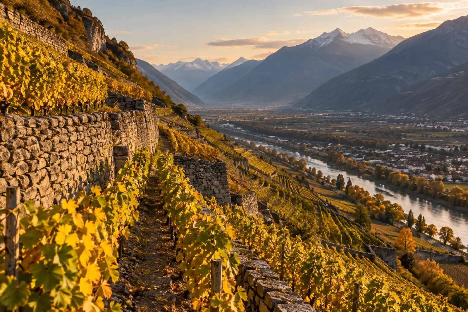 Vignes en terrasses du Valais